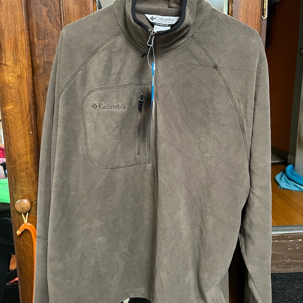 Columbia Men's Tan Fleece 1/2 Zip Jacket size XL